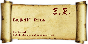 Bajkó Rita névjegykártya