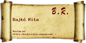 Bajkó Rita névjegykártya