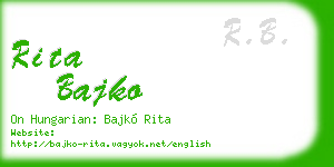 rita bajko business card