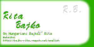 rita bajko business card